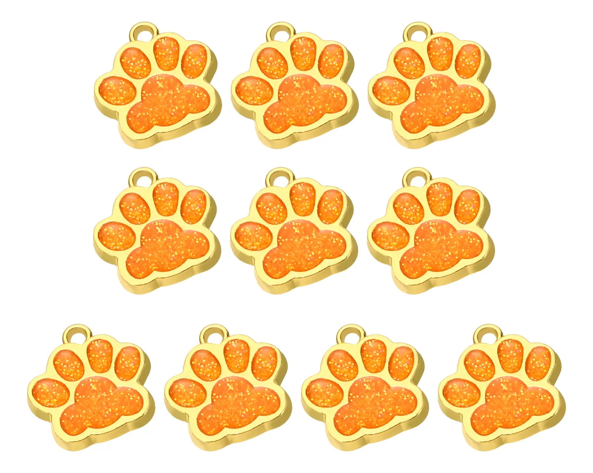 10 Colgantes de Pata de Naranja para Collar y Pulsera - Encantos Divertidos para Manualidades y Bisutería DIY