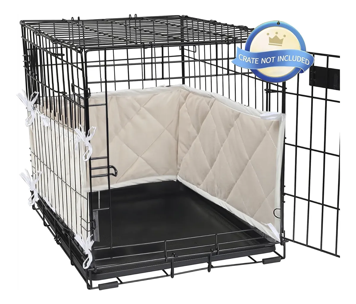 Cajón para Perro Interior con Almohadillas de Entrenamiento Duradero Albaricoque - Espacio Seguro y Cómodo para tu Mascota