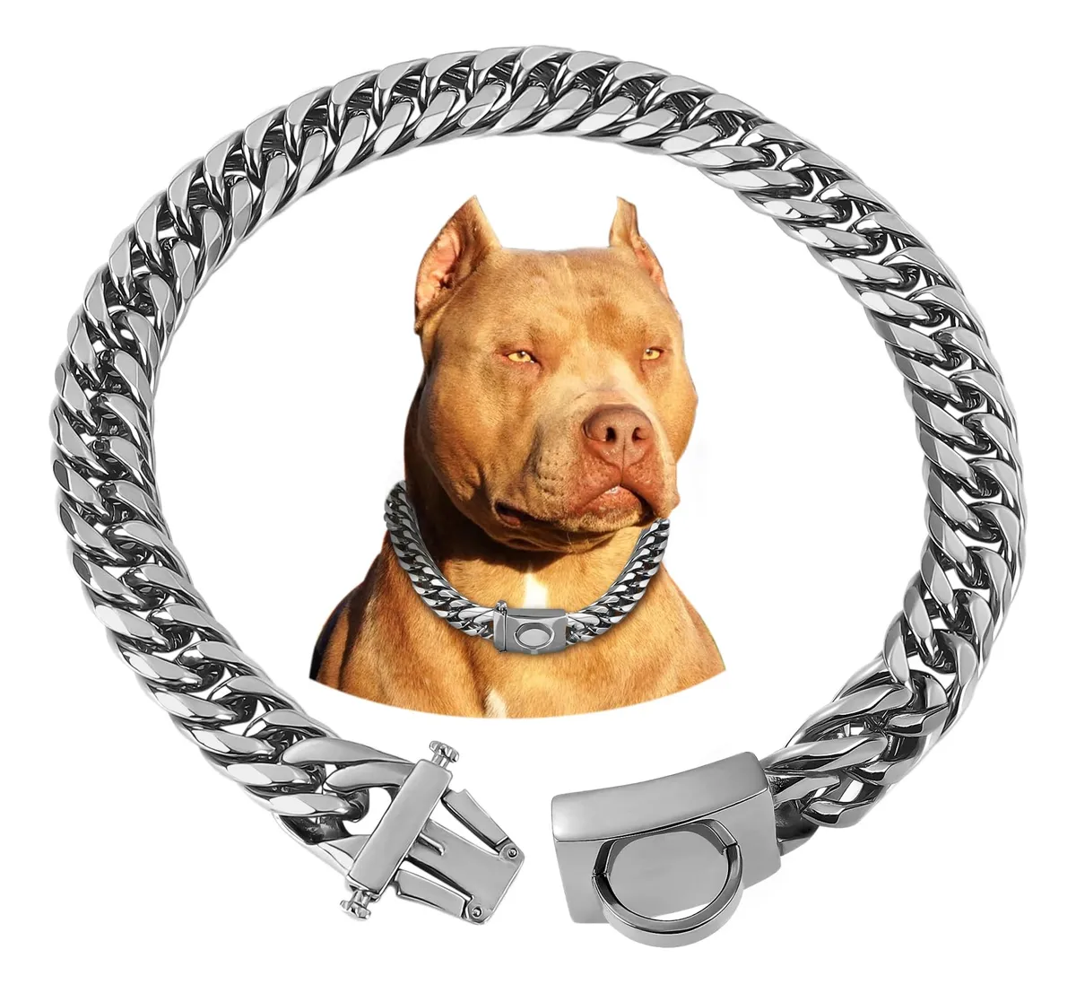 Collar de Cadena de Plata de 18 Quilates para Perro: Resistente y Elegante, Plateado Duradero para Mascotas