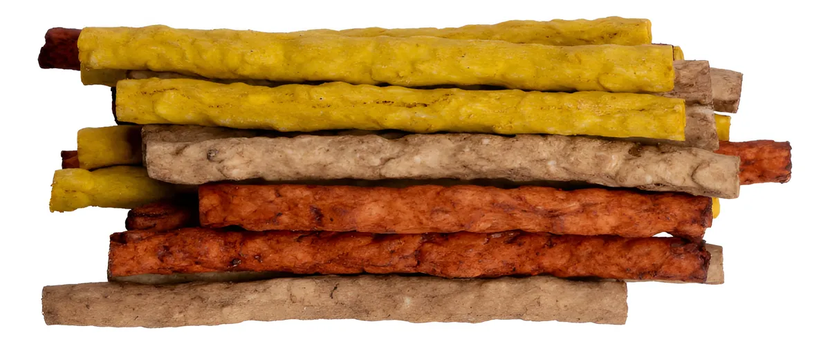 Carnaza Natural para Perros: Snack Dental Sabor Variado, Hueso Limpiador de Dientes para Cachorros y Adultos