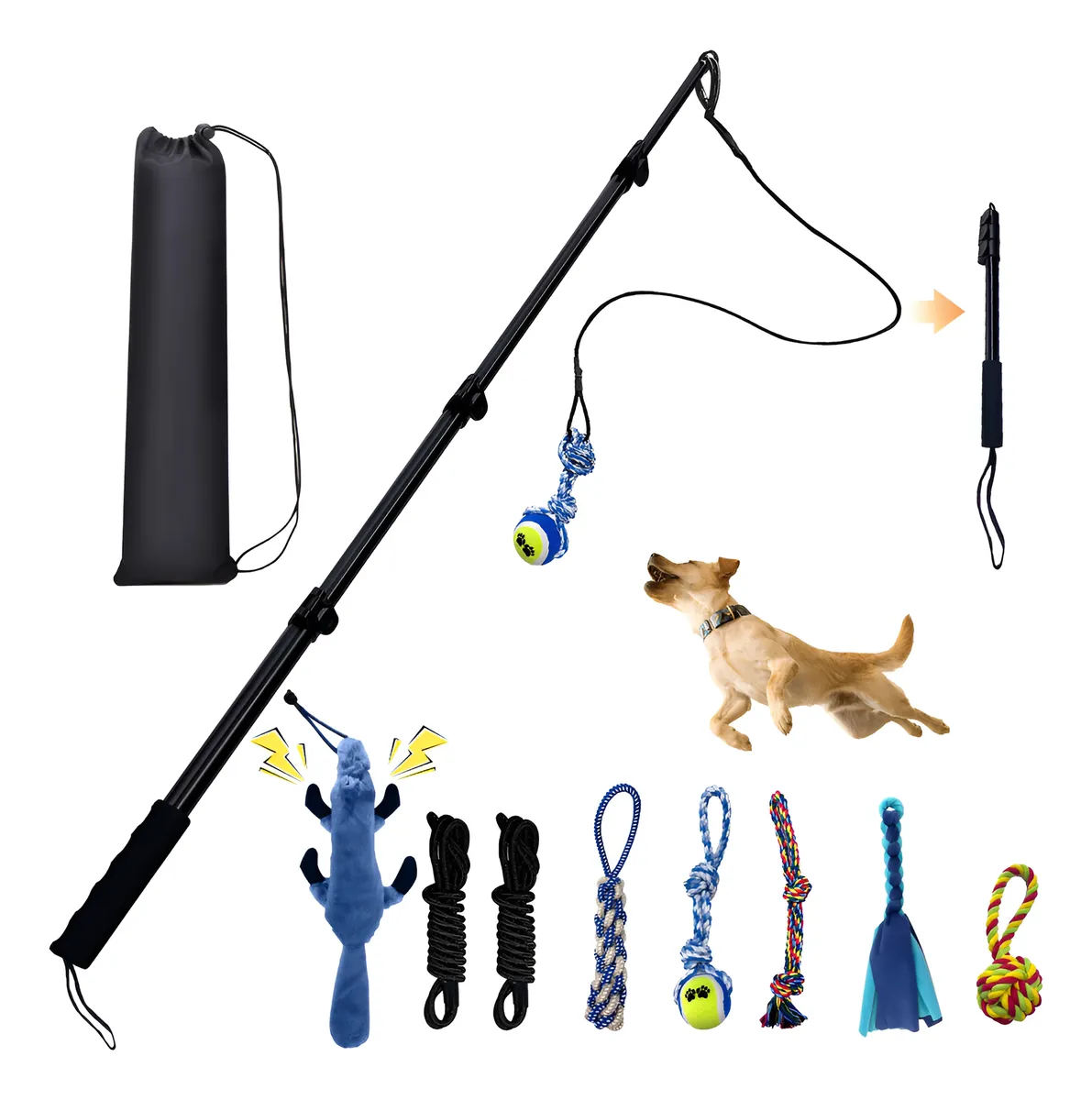 Barra de Coqueteo para Perros con Cuerda de Algodón Resistente | Juguete Interactivo para Masticar y Entrenamiento | Duradero y Seguro para Mascotas