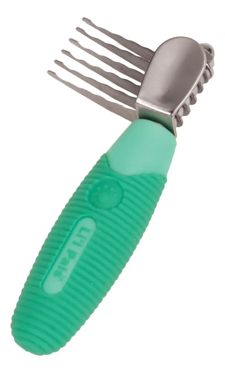 Peine Desenredador Profesional para Perros Lilpals Verde - Eliminación Eficaz de Nudos y Pelo Muerto - Cuidado Suave para Mascotas - Herramienta de Peluquería Canina