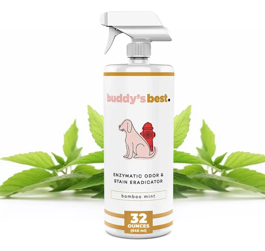 Eliminador Profesional de Olores y Manchas para Mascotas con Aroma a Menta de Bambú - Fórmula Segura y Efectiva para Hogares Limpios y Frescos