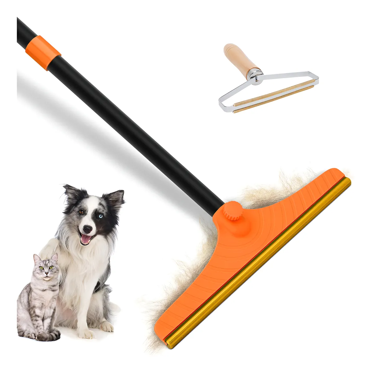 Rastrillo Para Mascotas Ajustable - Removedor De Pelo De Alfombras Y Muebles - Eficaz Y Duradero Para Hogares Con Perros y Gatos