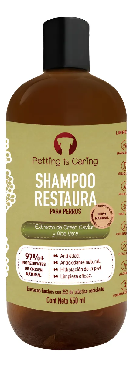 Shampoo Natural para Perros con Aloe Vera y Lavanda - Limpieza Suave, Fragancia Relajante, Cuidado Piel Sensible - Envase 500ml