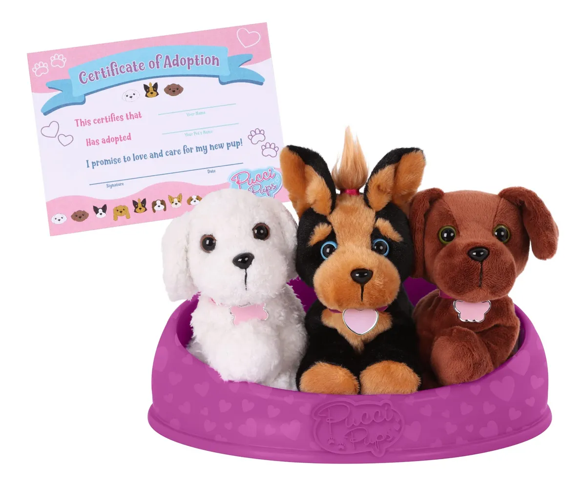 Peluche Cachorro Adopt-a-Pup Juguete Suave Ideal para Niños 2 Años Regalo Divertido y Tierno