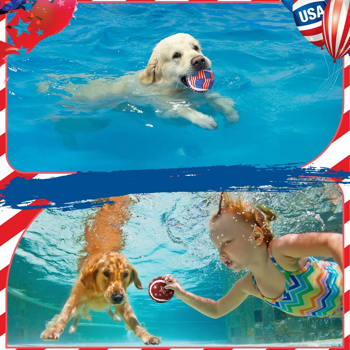 Pelotas de Tenis para Perros Diseño Día de la Independencia - Juguete Resistente y Divertido para Mascotas - Ideal para Jugar al Aire Libre y Entrenamiento - Imagen 5