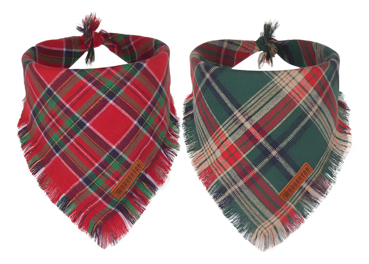 Bandanas Navideñas para Perro con Borlas - Estilo Festivo y Confort para Mascotas | Accesorios Navideños de Moda para Perros | Tamaño Ajustable | Diseño Exclusivo