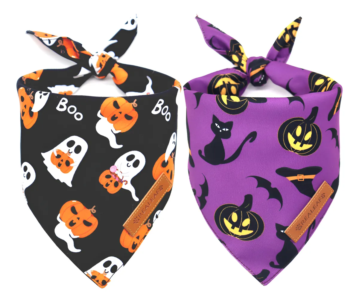 Bandanas Para Perros Halloween: Paquete Doble Grande para Disfraces, Accesorios Festivos y Decoración de Mascotas Temáticas en Noche de Brujas