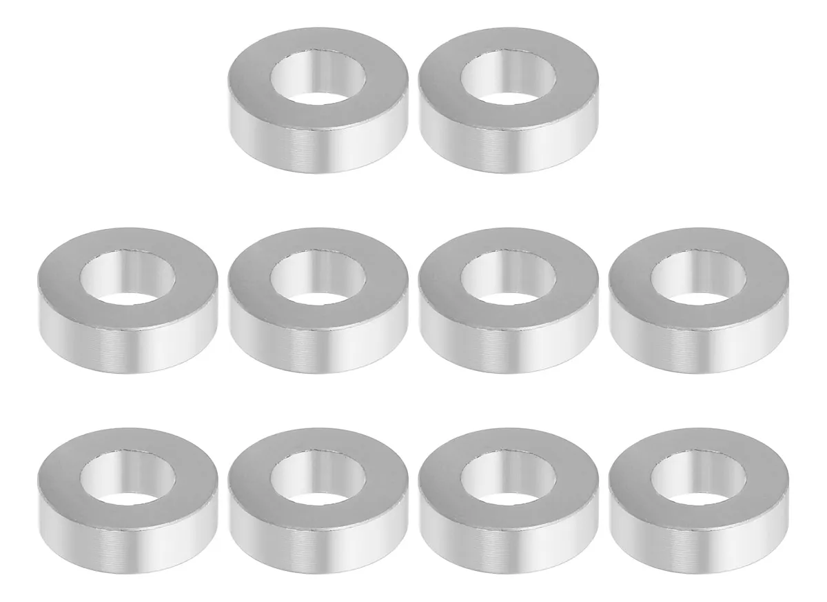 10 Espaciadores Separadores Redondos de Aluminio para Construcción y Manualidades - Diámetro 3/8" - Resistentes y Duraderos