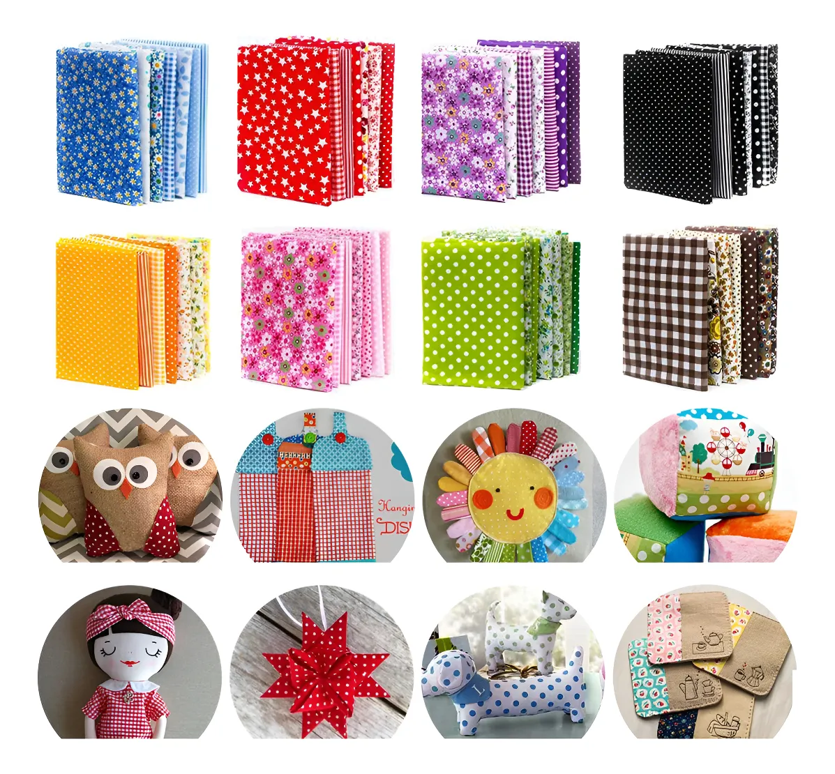 150 Piezas Cuadrados Tela Algodón Retazos Patchwork Manualidades Bricolaje Costura Decoración Diseños Variados 15x15 cm
