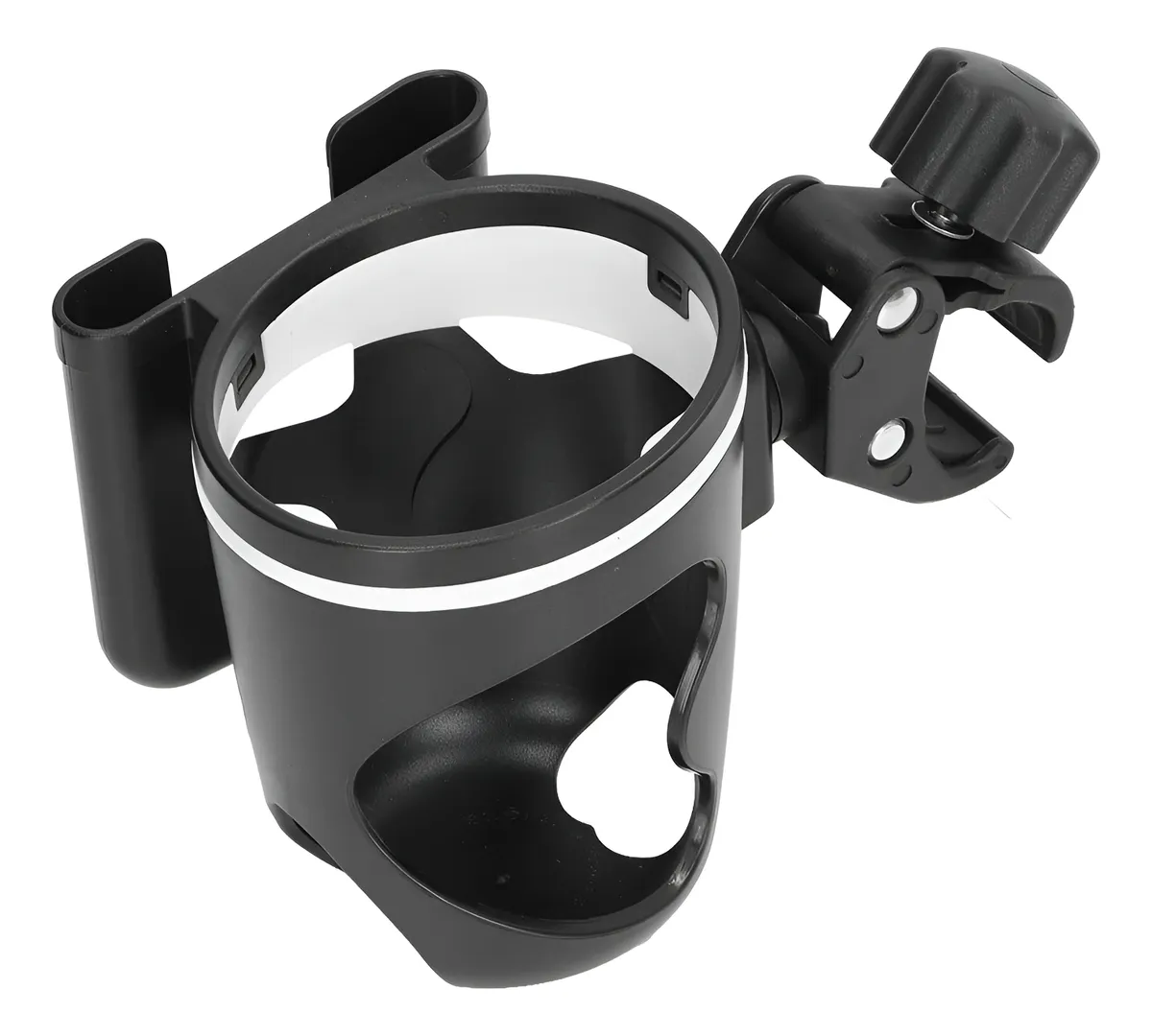 Portavasos 2 en 1 para Carriola con Soporte Universal para Teléfono - Negro | Accesorios Esenciales para Padres