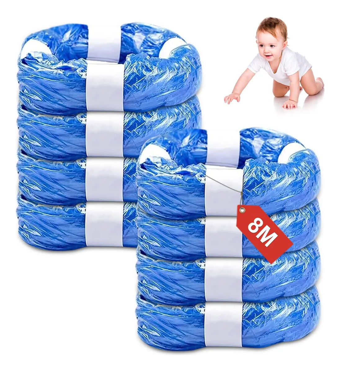 8 Recambios Originales para Cubo de Pañales Natnav | Eliminación Higiénica y Sin Olores | Bolsa Protectora Multi-capa | Máxima Frescura Bebé