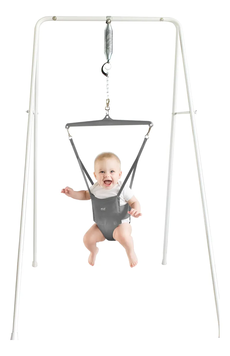 Jolly Jumper Classic para Bebés - Asiento de Salto Seguro y Divertido para Desarrollo Motor - Negro