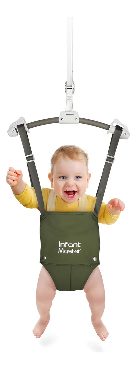 Barrera de Seguridad para Puerta de Bebé con Correa Ajustable y Diseño Verde | Protección Infantil Anticaídas | Ideal para Hogares con Niños Pequeños