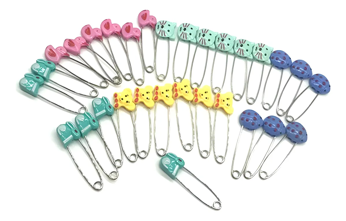 30 Pins de Seguridad para Ropa de Bebé Diseño Animal - Pin Sujeta Pañales y Ropa Infantil - Accesorio Esencial para Cuidado de Bebé