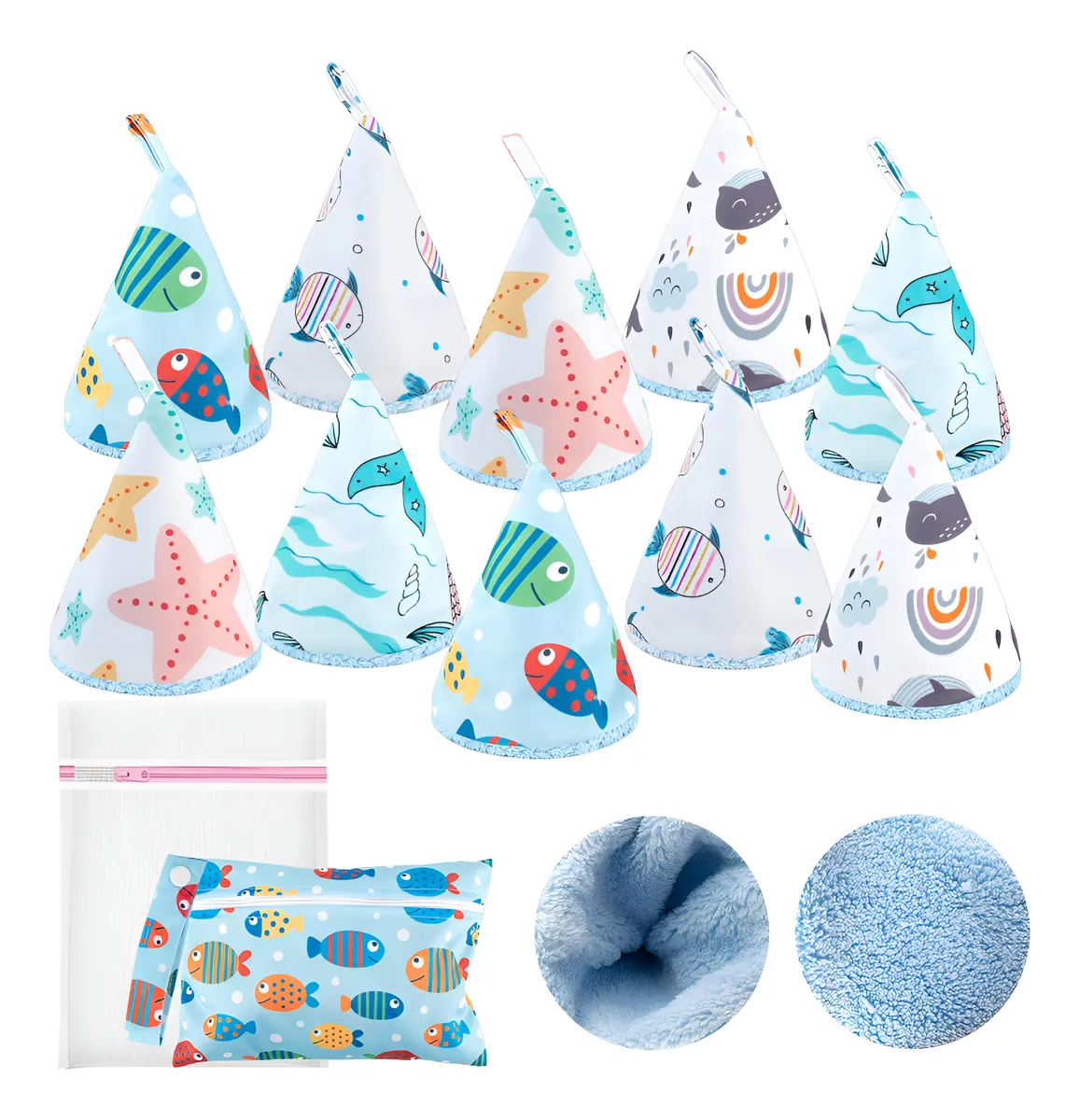 10 Piezas Conjunto Terciopelo Coral Bebé para Dormir Suave y Cómodo | Bolsas de Almacenamiento Incluidas | Ideal para Recién Nacidos y Pequeños | Set Multifuncional para el Hogar y Viajes