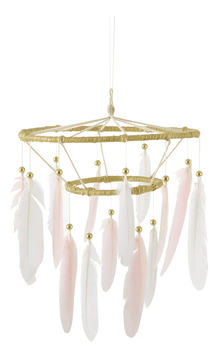 Colgador de Techo para Bebé Pluma Gris - Móvil Decorativo para Cuna y Habitación Infantil - Adorno Colgante Suave y Seguro para Guardería