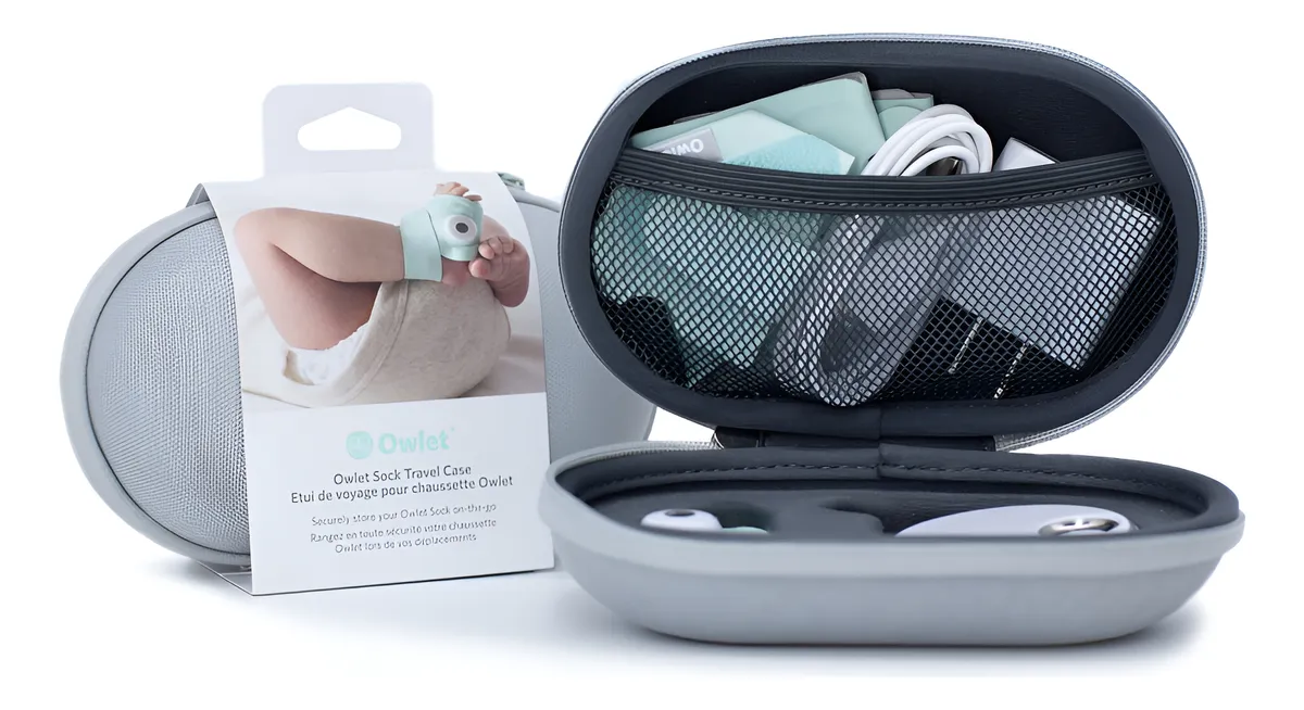 Funda de Viaje Protectora para Monitor de Bebé Owlet Dream Sock | Transporte Seguro y Organizado | Accesorios Esenciales para Padres | Color Negro