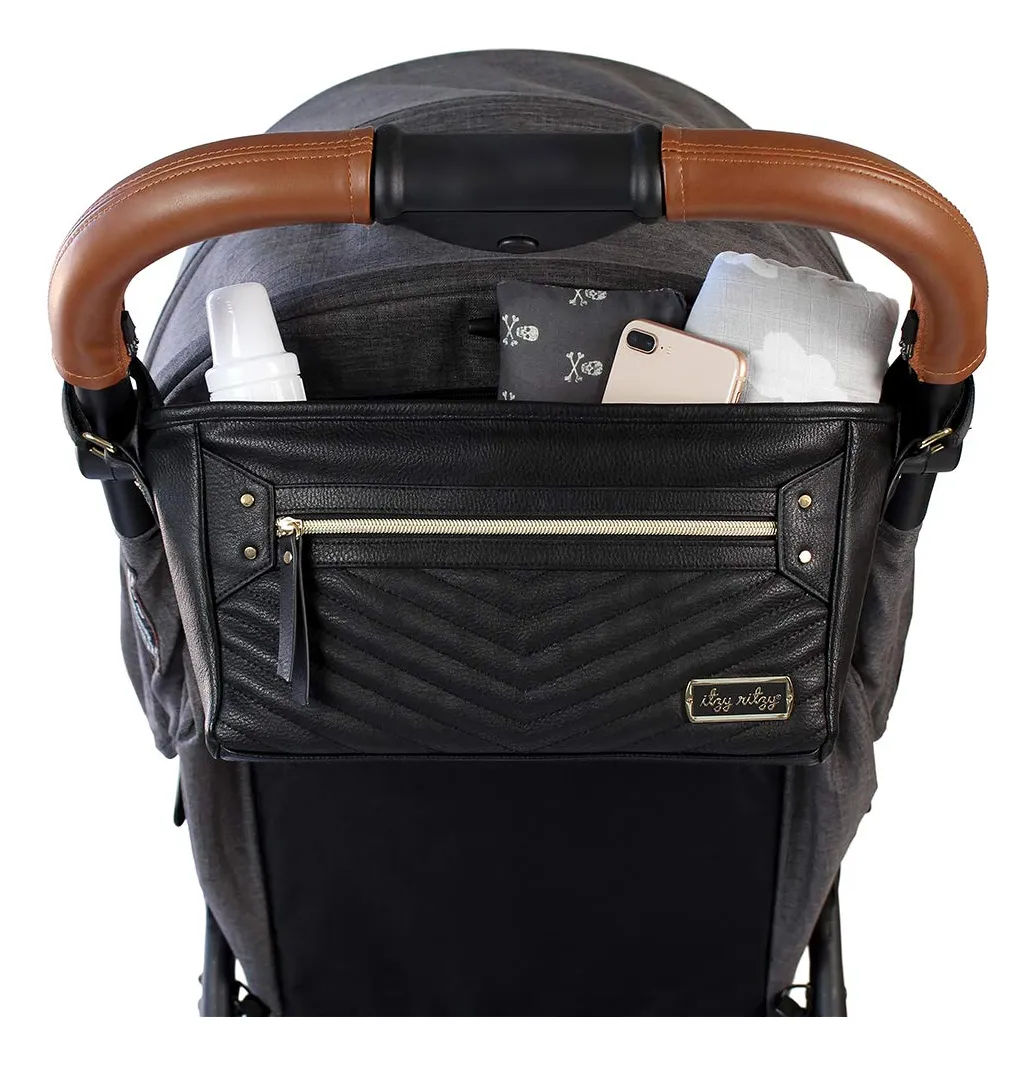 Organizador Ajustable para Carriola con Múltiples Bolsillos Negro | Práctico y Resistente para Padres | Accesorios Esenciales para Bebé
