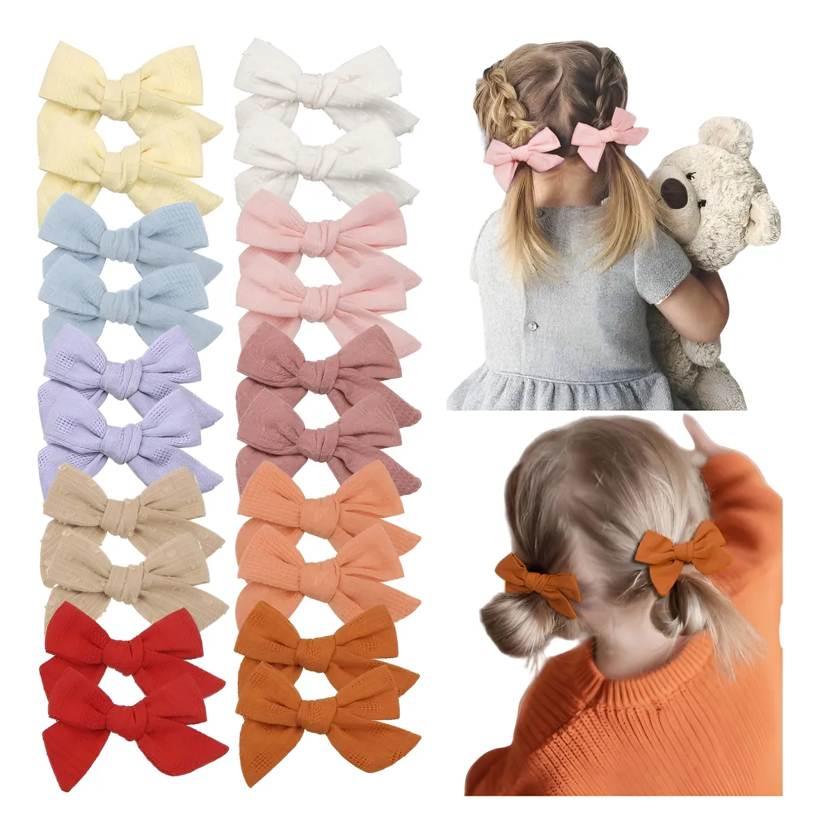 40 Lazos de Pelo para Bebé con Pinzas de Cocodrilo Antideslizantes | Accesorios de Moda para Niñas Pequeñas | Diademas y Pasadores Infantiles Perfectos para el Uso Diario y Fiestas