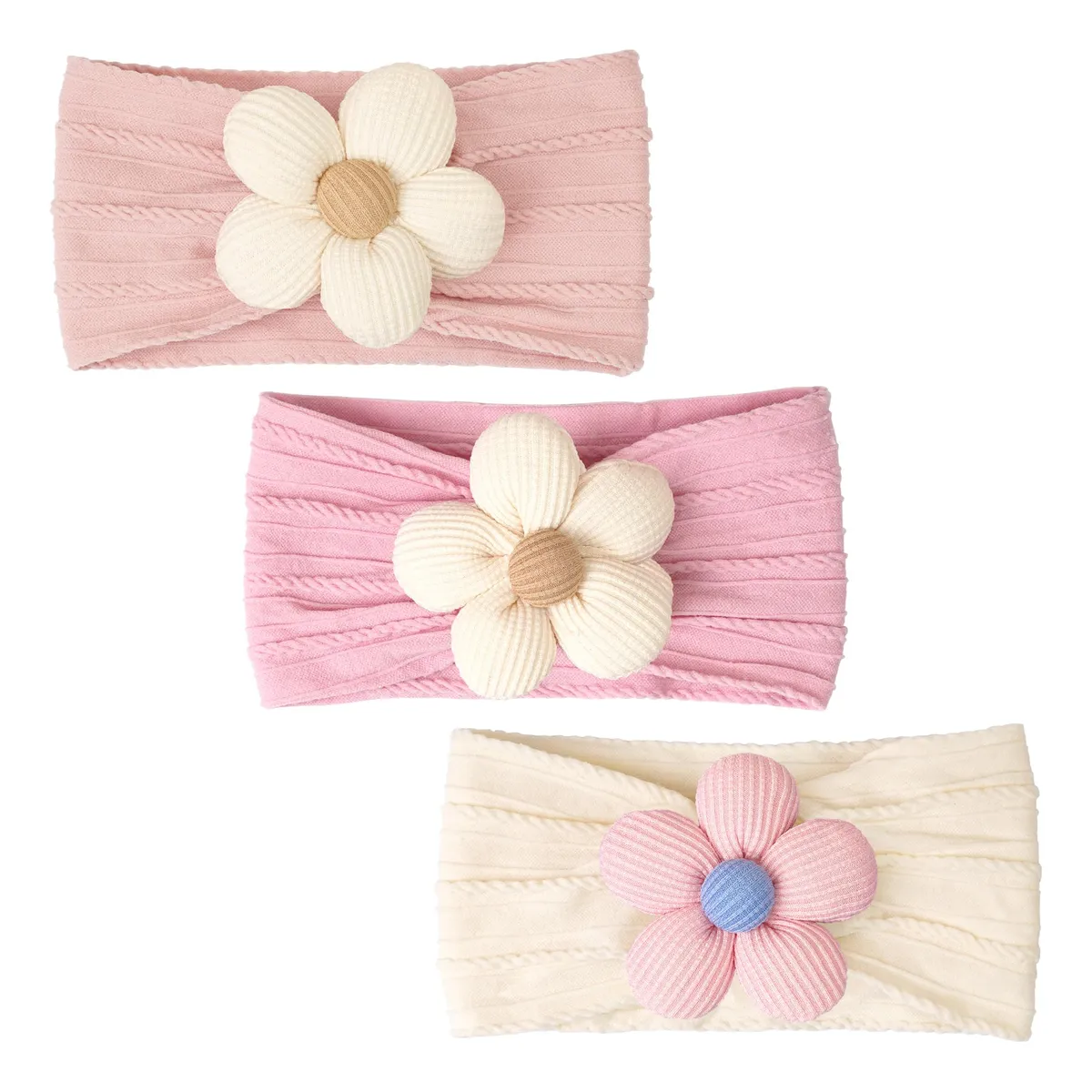 Conjunto de Diademas de Flores para Bebé Multicolor - Accesorios de Moda para Niñas - Set de 10 Diademas Elásticas Adorables para Recién Nacidos y Pequeñas