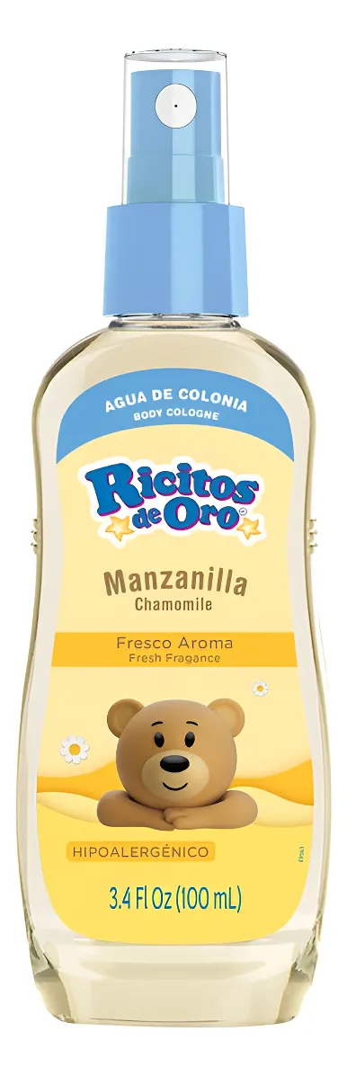 Agua de Colonia Manzanilla Ricitos de Oro 100ml para Bebés y Niños - Suave Perfume Natural para el Cuidado Diario de la Piel