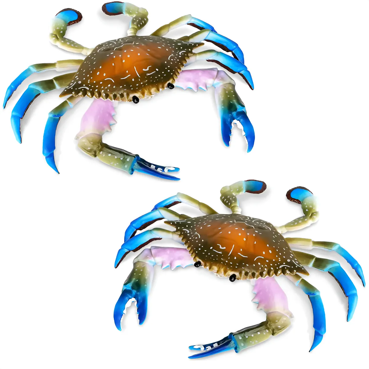 Cangrejo de Plástico Decoración Marina, Figuras de Animales Marinos para Acuarios, Terrarios y Manualidades - Juguete Educativo y Adorno Realista