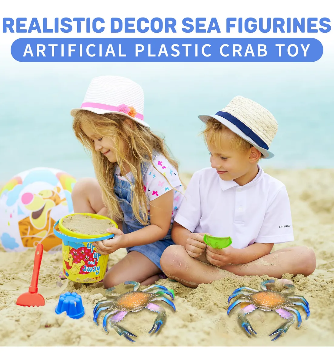 Cangrejo de Plástico Decoración Marina, Figuras de Animales Marinos para Acuarios, Terrarios y Manualidades - Juguete Educativo y Adorno Realista - Image 5