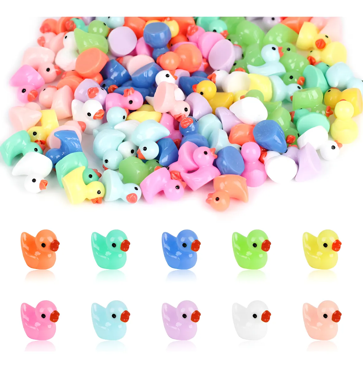 Mini Patos Decorativos Colores Acuario Jardín - Adorno Resistente y Divertido para Fuentes y Estanques - Juego de Miniaturas Adorables