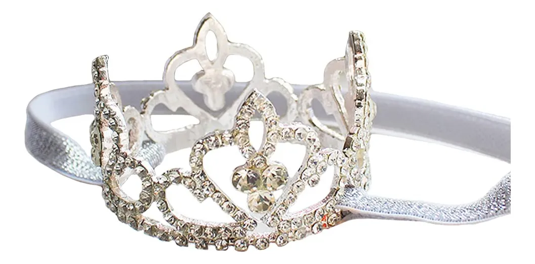 Corona de Cristal para Bebé Niña - Accesorio Fotografía Recién Nacida Adorno Cabeza Elegante