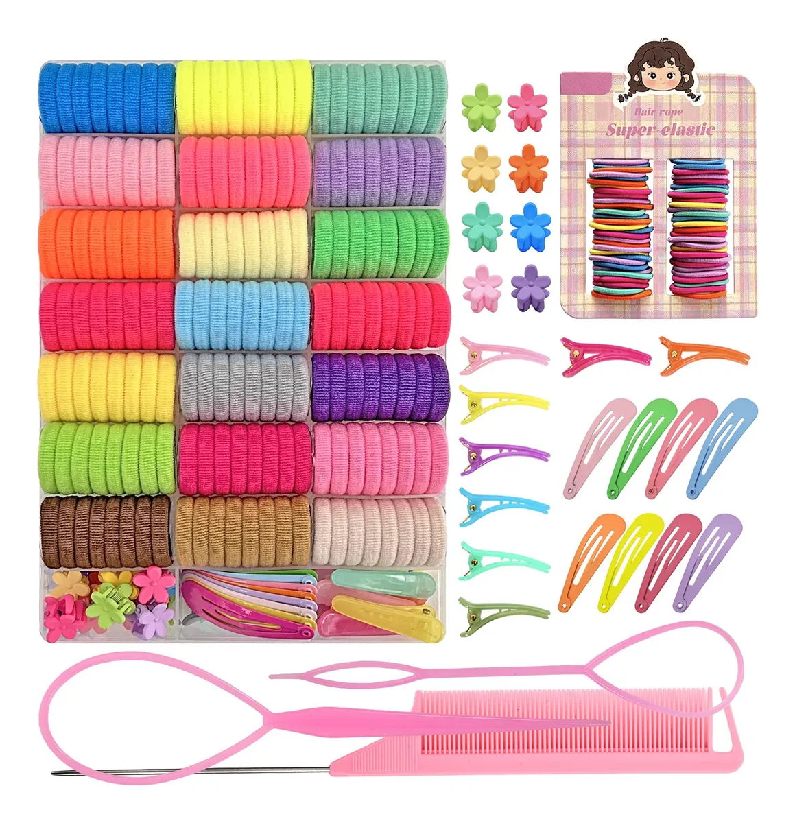 Cintas Elásticas de Algodón para el Cabello - Accesorios Versátiles y Cómodos para Peinados Diarios y Deportivos - Pack Multifuncional Color