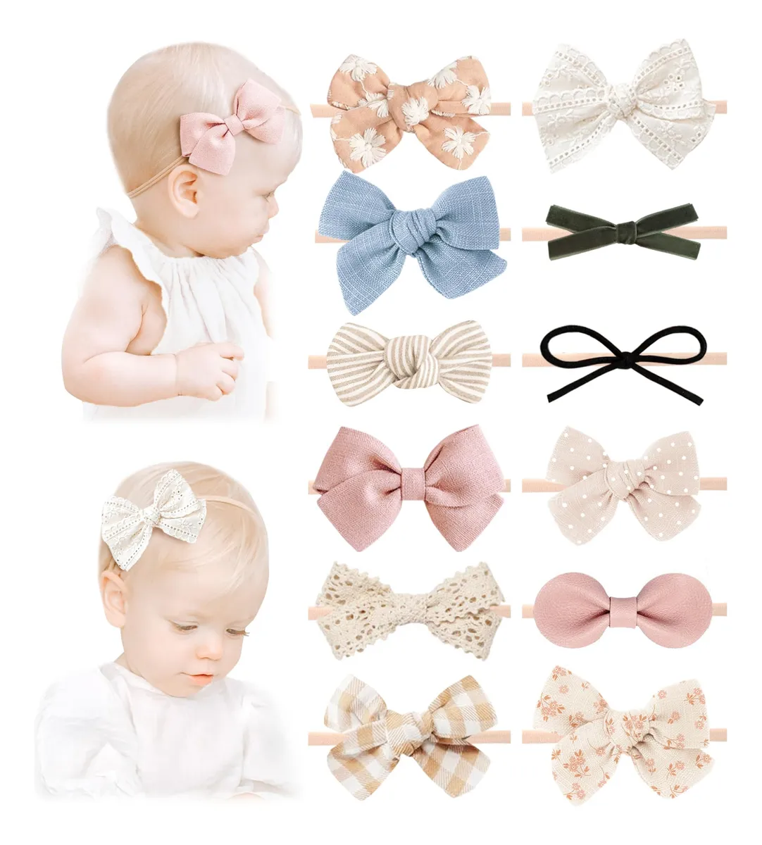 Conjunto de Lazos para Niñas: Diademas Adorables y Modernas para Cualquier Ocasión. Accesorios Perfectos para el Cabello de tu Pequeña. Variedad de Colores y Diseños Elegantes.