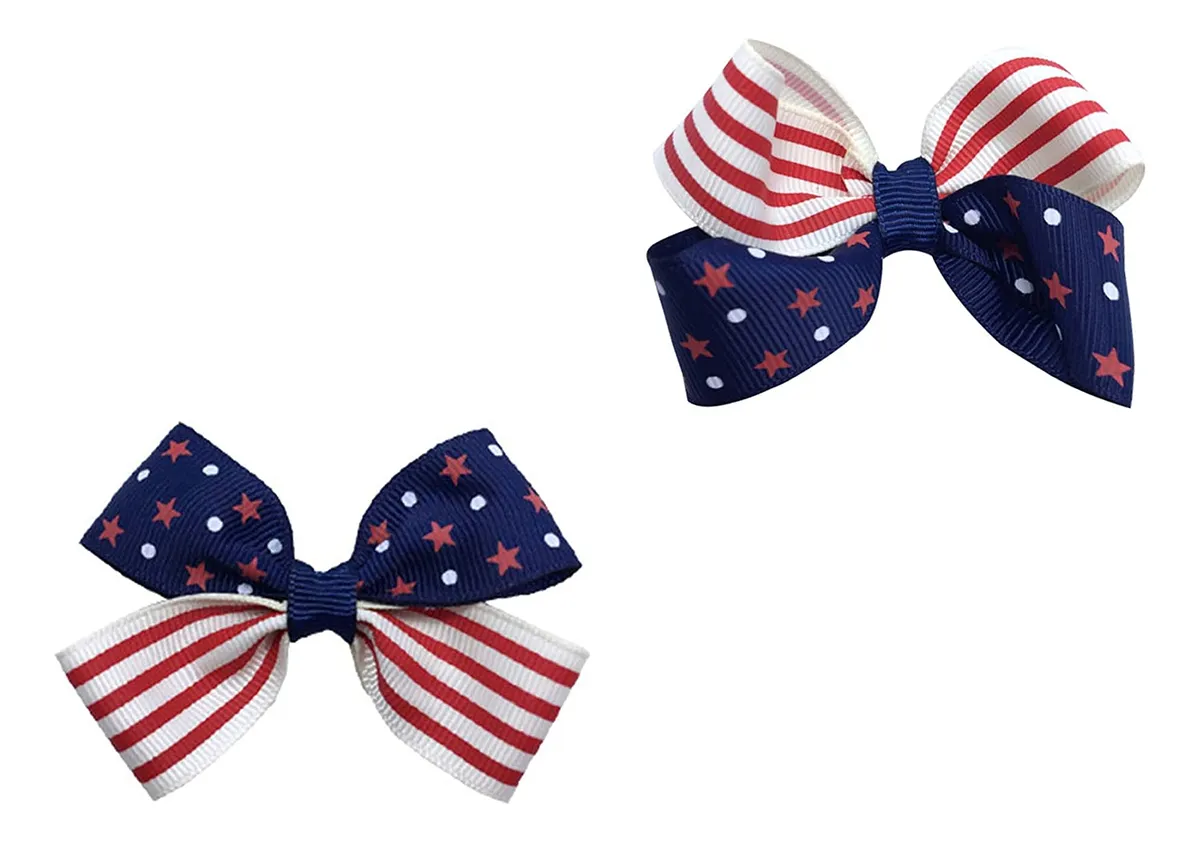 Lazo para el Pelo con Estampado Bandera Americana Negro y Dorado - Accesorio de Moda Elegante para Mujer - Diseño Patriótico y Chic - Ideal para Celebraciones y Uso Diario