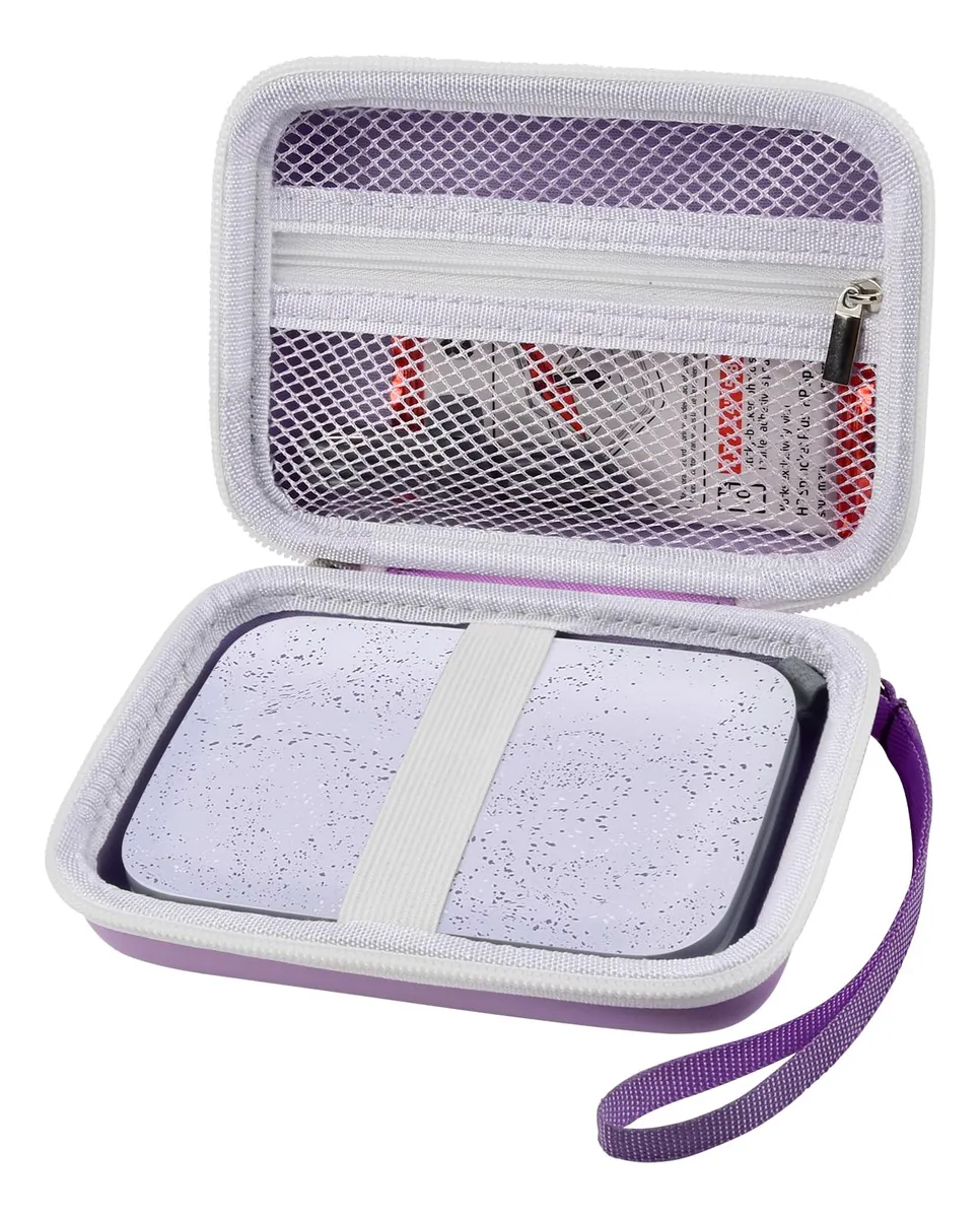Funda Organizador de Viaje Morado Púrpura para HP Sprocket Portátil - Estuche Protector y Compacto
