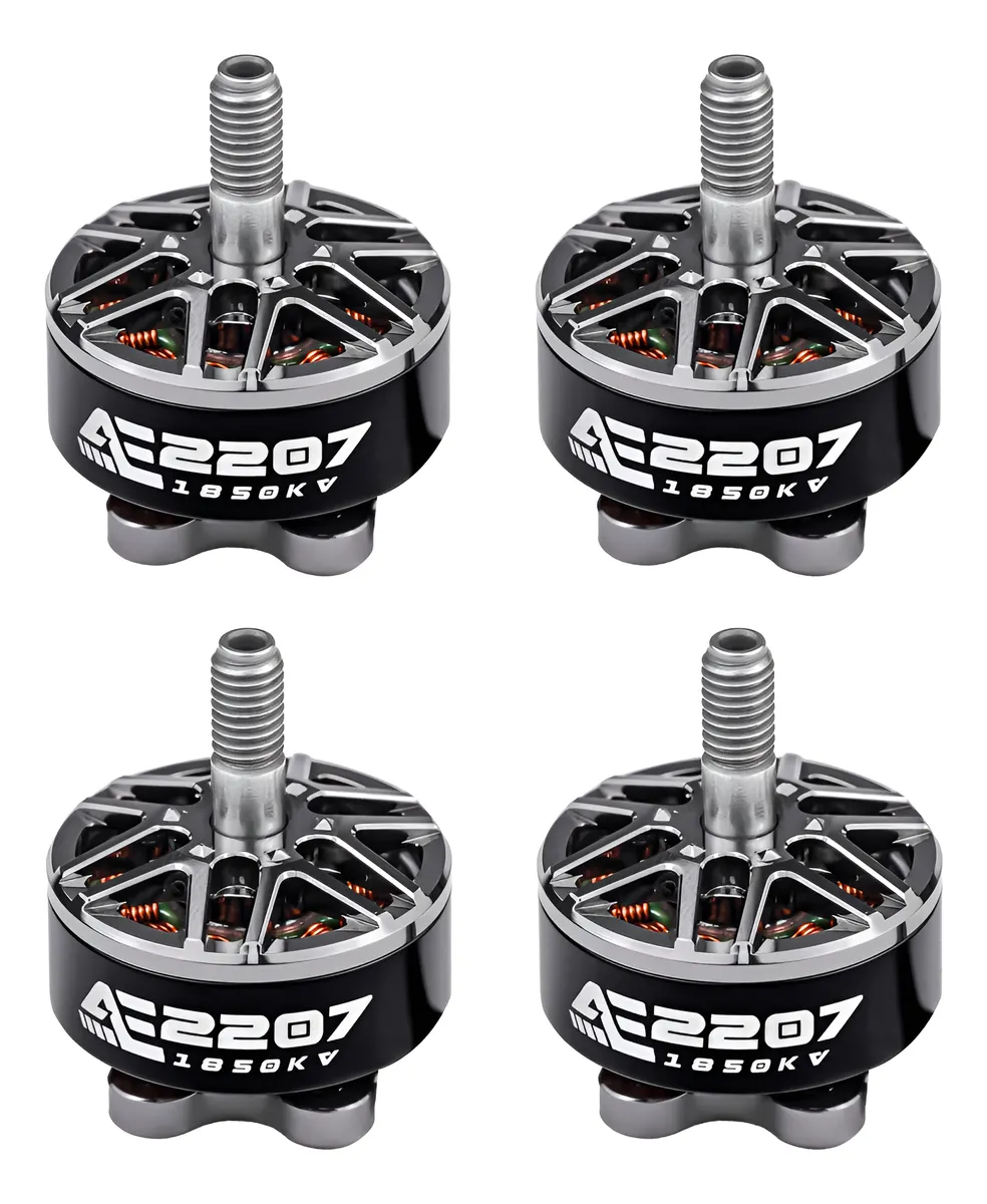 4x Motores Sin Escobillas 2207 1850KV para Drones FPV de Alto Rendimiento - Potencia y Estabilidad para Carreras y Acrobacias