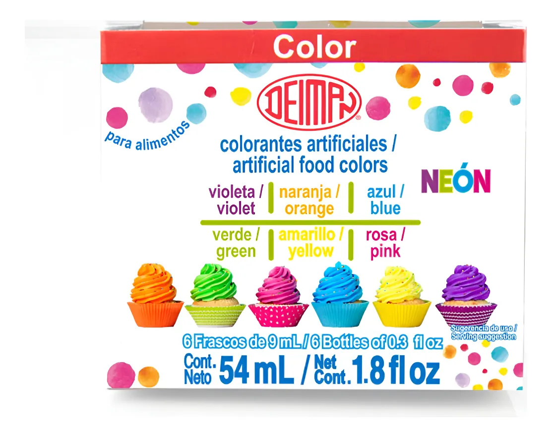 Colorantes Comestibles Multicolor Neón para Repostería - Intensifica tus Postres con Colores Vibrantes y Brillantes - Set Completo para Decoración de Pasteles y Dulces
