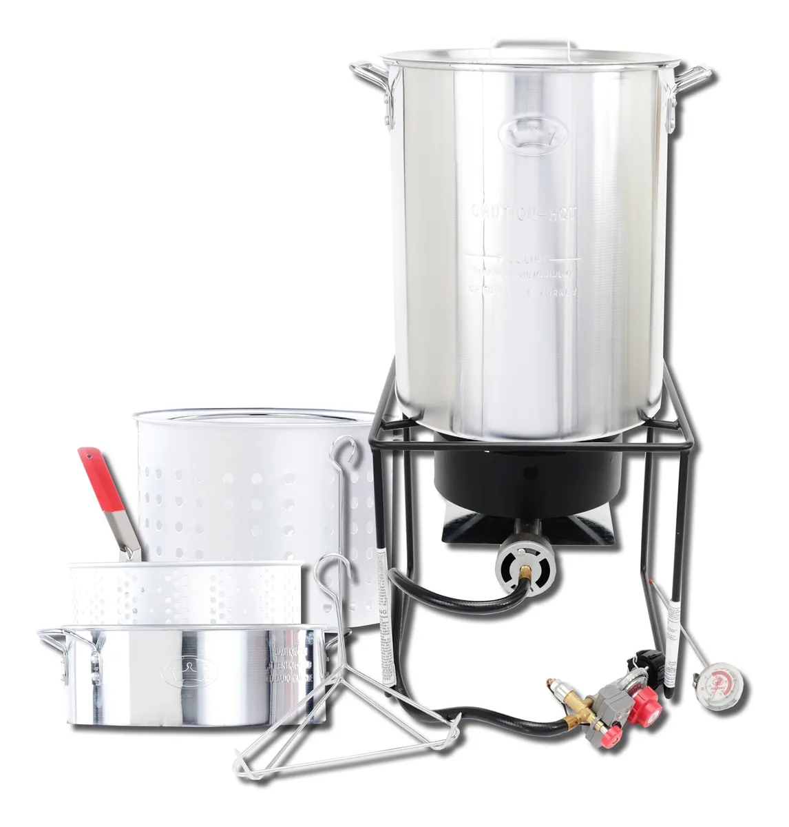 Paquete Completo Hervir Propano Exterior con 2 Ollas Plata - Ideal para Cocina al Aire Libre y Eventos, Cocina Rápida y Eficiente