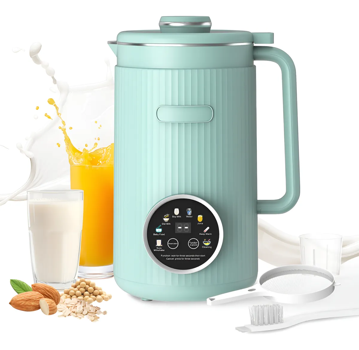 Máquina Eléctrica Multifunción 8 en 1 para Hacer Leche de Soja y Bebidas Veganas Caseras | Fácil de Usar y Limpiar