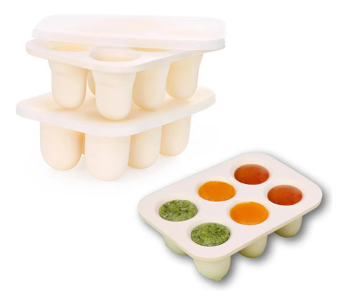 Bandeja Congeladora de Alimentos para Bebés con Tapa | Ideal para Porciones Individuales | Conserva Frescura | Transparente