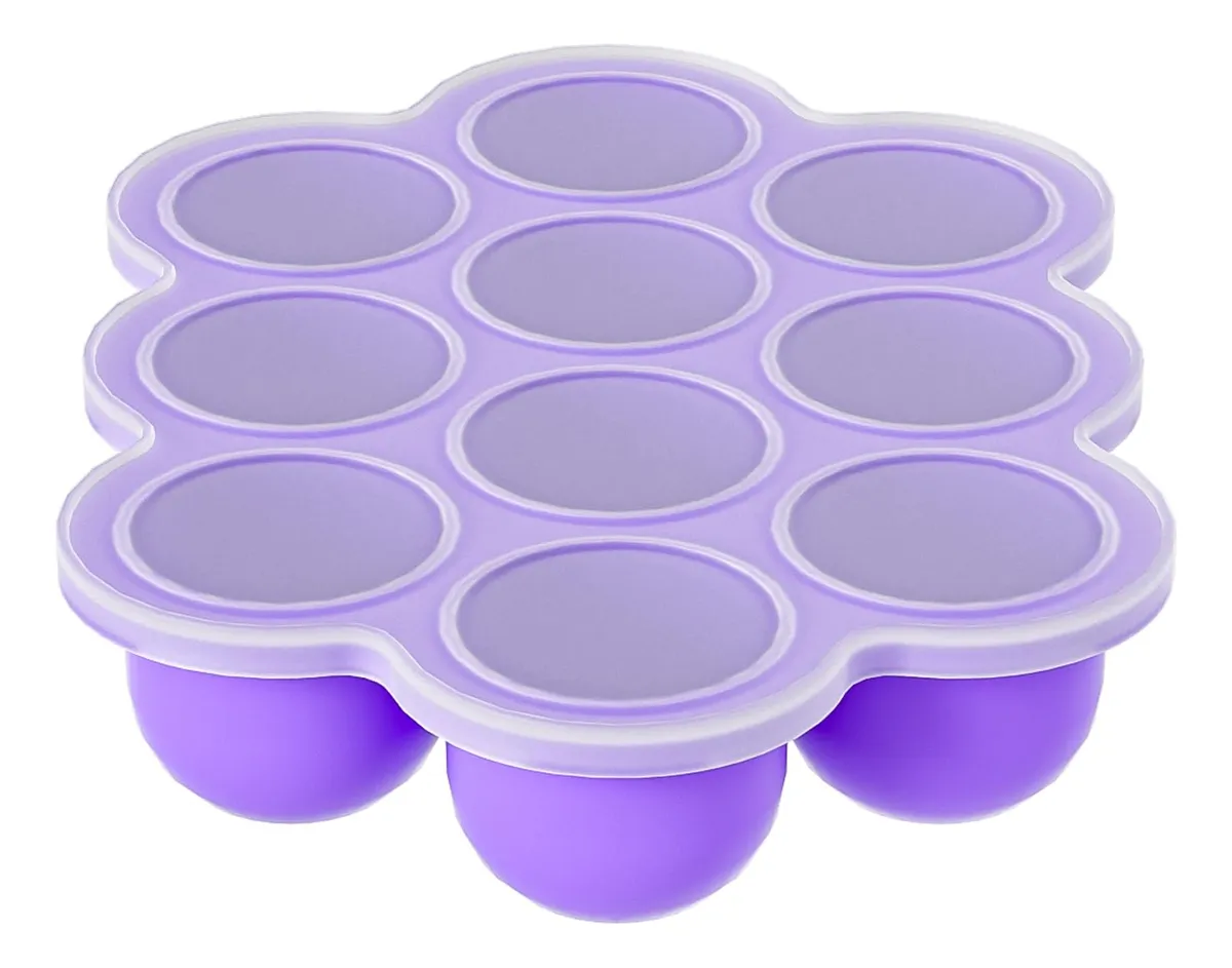 Bandeja Congeladora de Alimentos para Bebé con Tapa - Almacenamiento Seguro y Práctico para Purés y Comidas Caseras - Ideal para Congelar Porciones Individuales