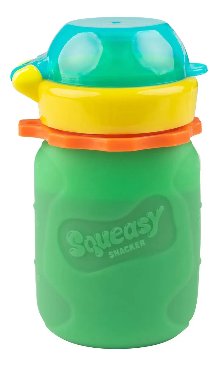 Bolsa de Silicona Reutilizable Squeasy Snacker para Alimentos - Verde, Ideal para Merienda Saludable y Portátil