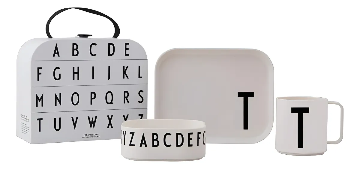 Caja de Regalo Tritan Vajilla A-Z-T Design Letters T | Vajilla Duradera y Moderna para Tu Hogar | Ideal para Niños y Uso Diario