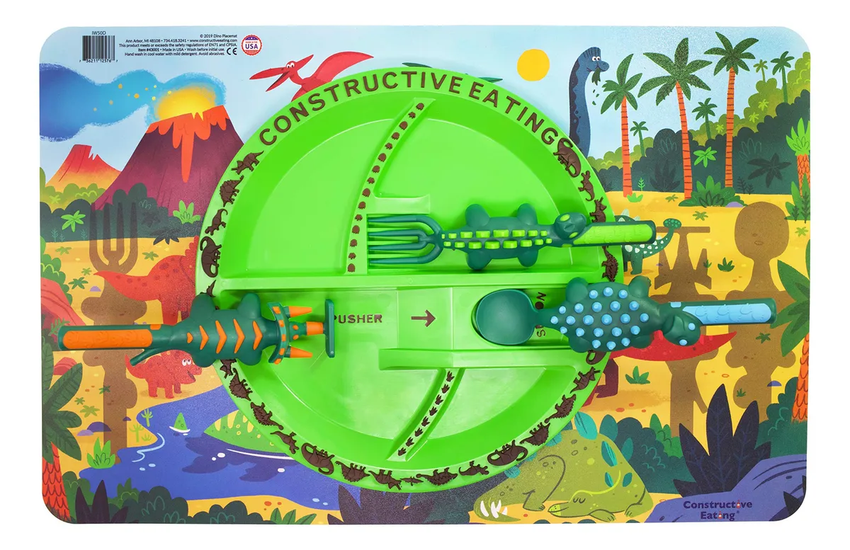 Juego de Comedor Infantil para Niños Pequeños: Manteles Individuales y Diseño de Dinosaurios en Tela para Sillas – Crea un Espacio Divertido y Seguro para Comer