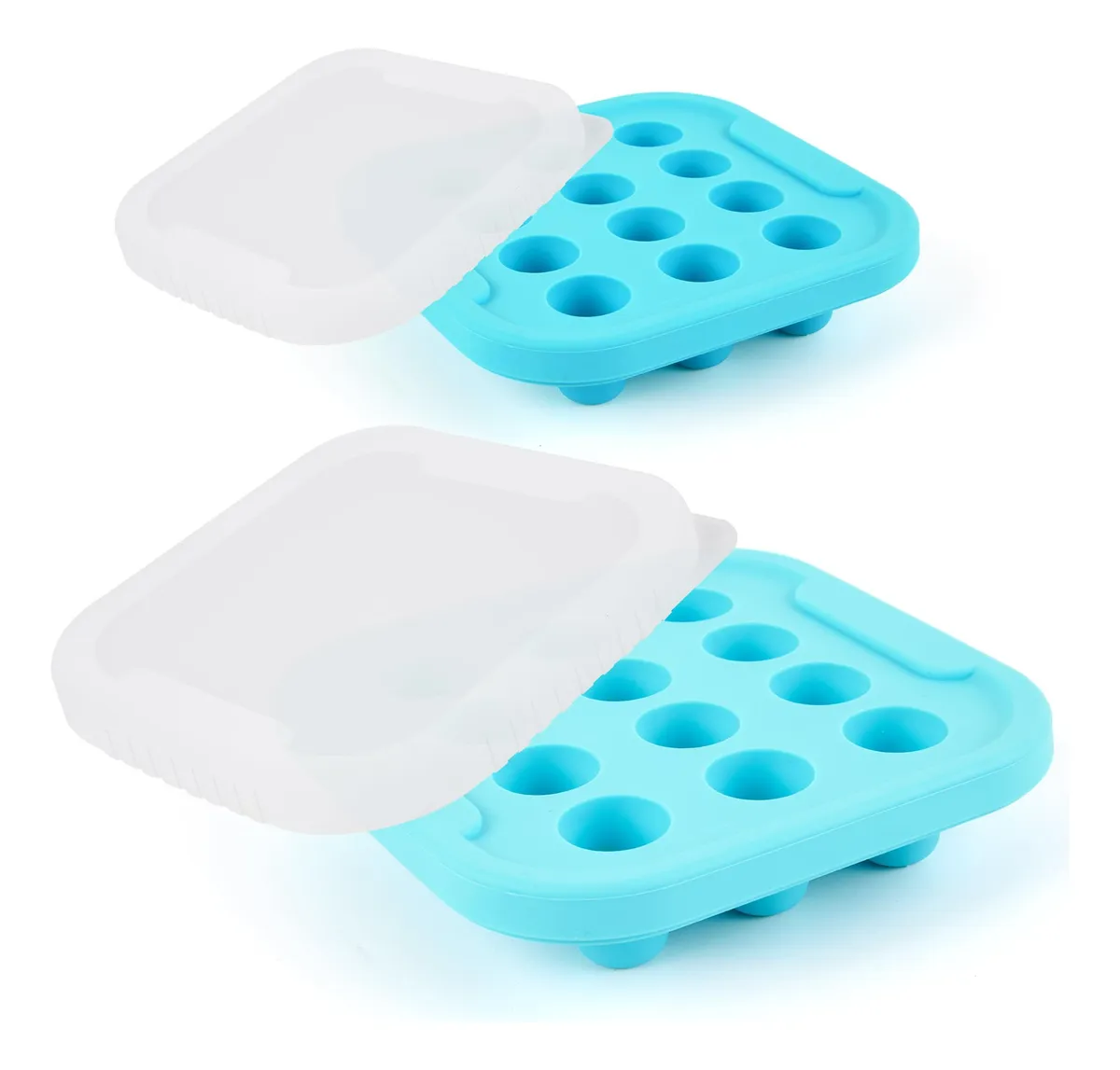 Bandeja Congeladora de Leche Materna en Silicona Azul Aguamarina - Almacenamiento Seguro y Fácil para tu Bebé