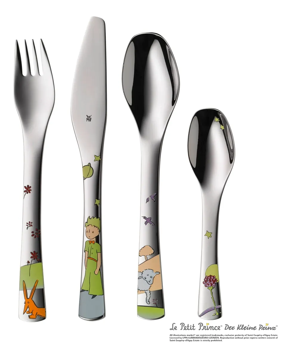 Cubertería Infantil El Principito Cromargan Multicolor - Set Completo para Niños y Niñas - Vajilla Divertida y Duradera