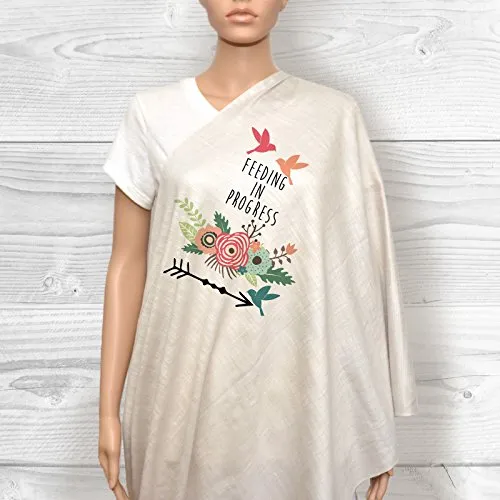 Bufanda de Lactancia Ajustable Gris Plateado para Mamás | Comodidad y Privacidad Durante la Lactancia | Talla Única Universal | Diseño Elegante y Práctico