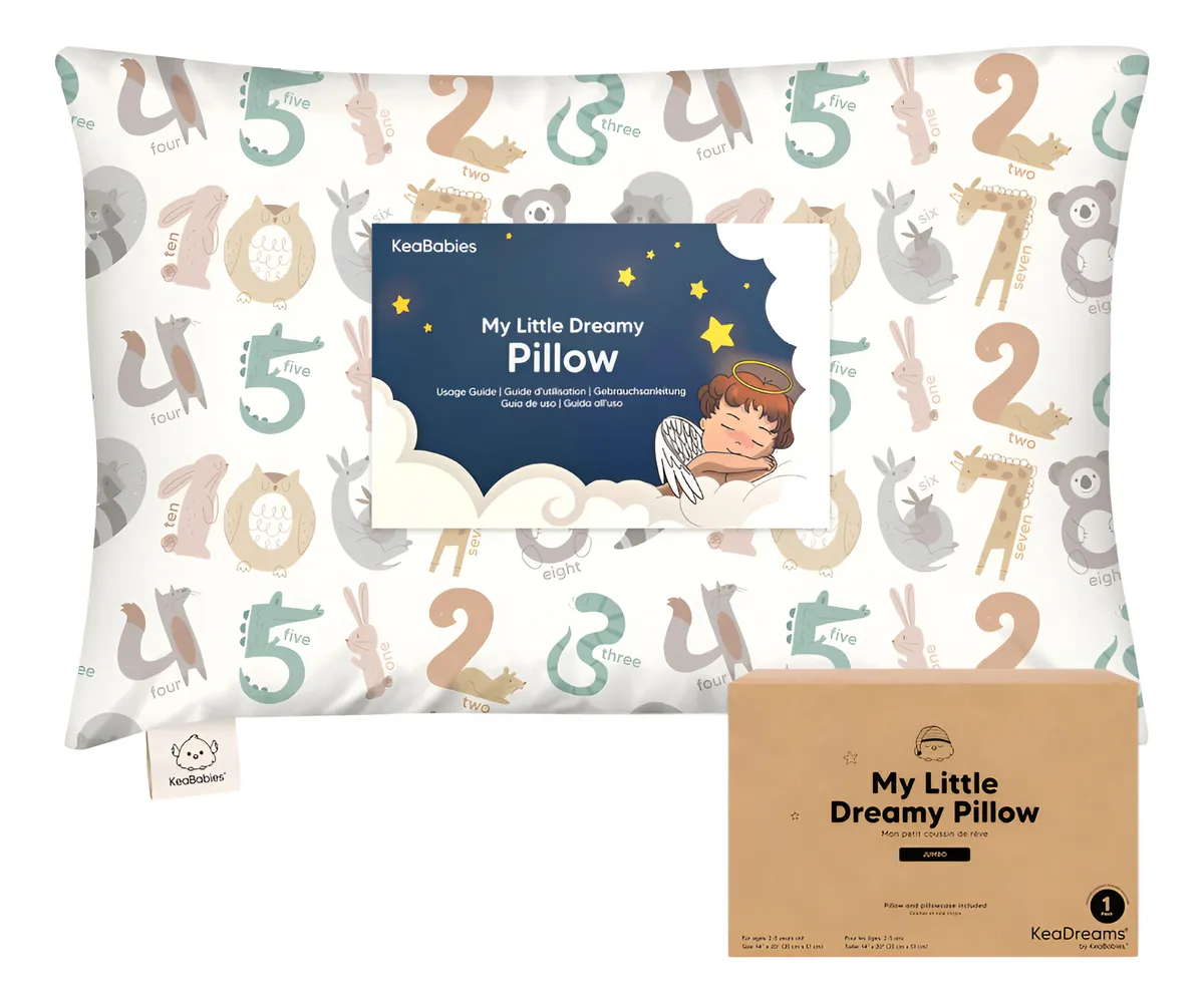 Almohada Infantil Algodón Orgánico Wild Count - Suave, Lavable y Transpirable - Confort para Niños Pequeños - Higiénica y Natural