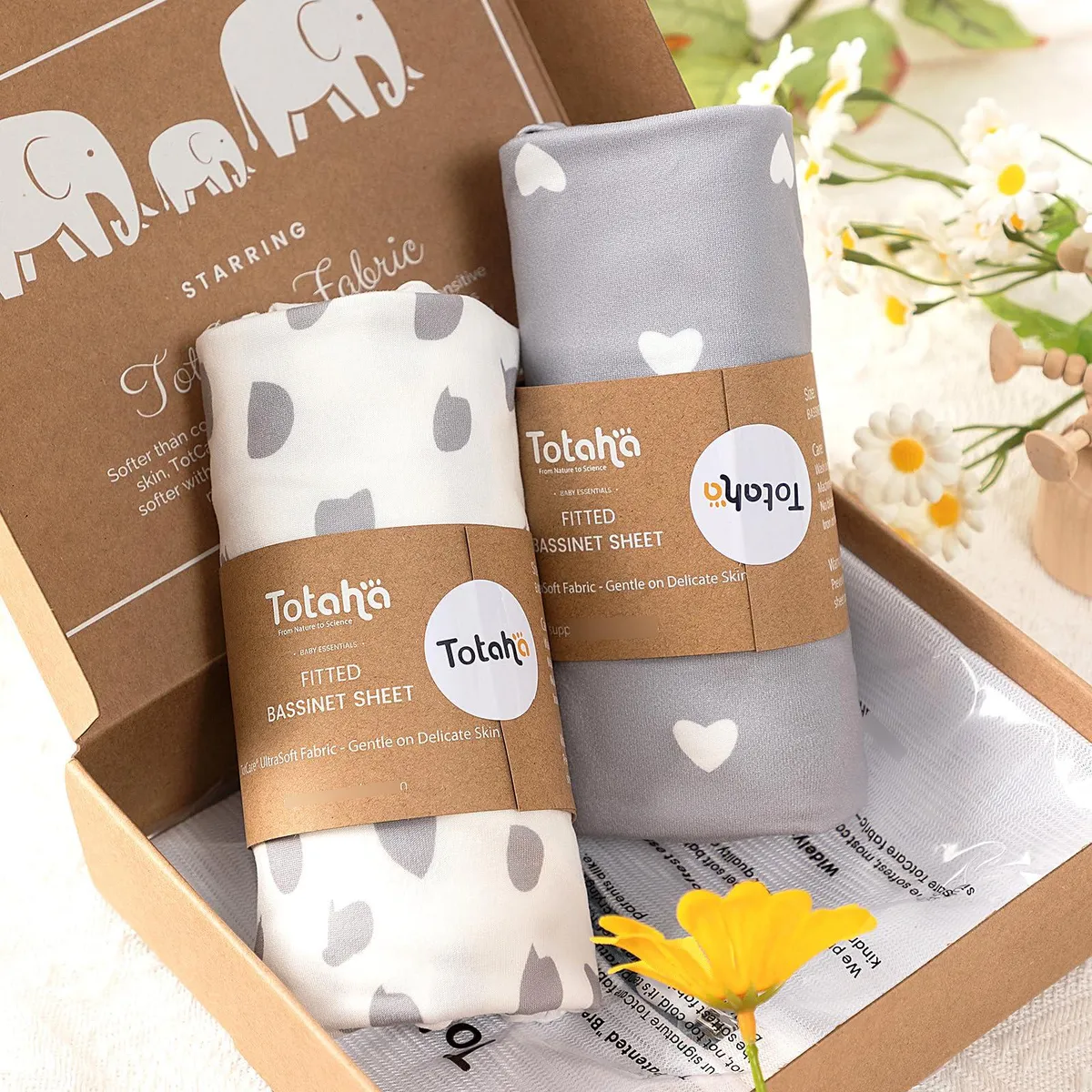 2 Sábanas Bajeras para Moisés Snoo Happiest Baby | Diseño Corazones de Guijarros | Suaves y Transpirables para el Descanso de tu Bebé