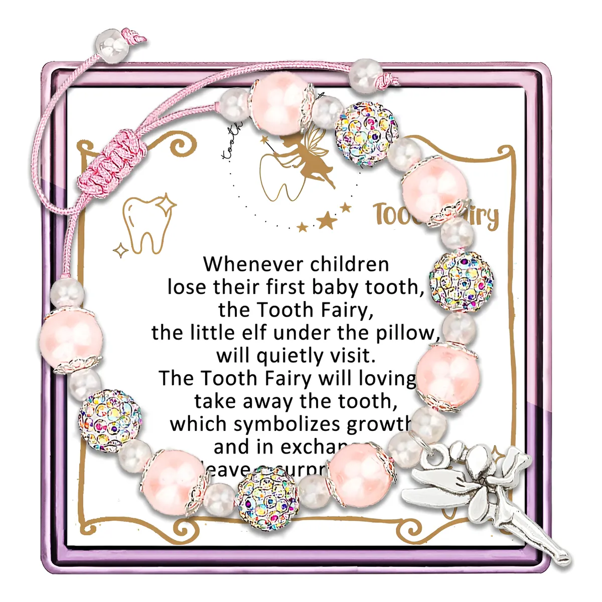 Pulsera "El Hada De Los Dientes" - Regalo Especial Para Celebrar el Primer Diente de Tu Bebé - Joyería Infantil, Detalle Inolvidable para Niños y Niñas